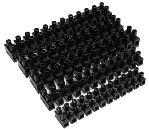 Schneider Electric Thorsman IMT220825 Terminal Blocks, Black Set Of 5, Electrical Connector Blocks, 5A, 10A, 15A, 30A, 12 Way Electrical Connector Strips
