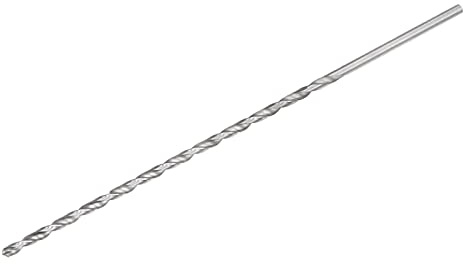 sourcing map Brocas helicoidales de 5 mm, vástago recto de acero de alta velocidad, broca extra larga de 254 mm de longitud para madera, plástico y aluminio