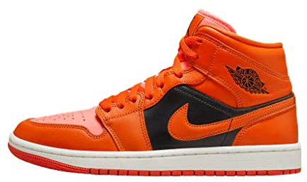 Jordan WMNS Air Jordan 1 MID SE DO6699 200, Crimson Bliss/Rush Orange, Größe 38, Crimson Bliss Rush Orange, 38.5 EU