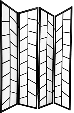Fine Asianliving Paravent Japanische Trennwand Shoji B180xH180cm Raumteiler Schwarz - Kato Japanische Paravent Raumteiler Shoji Raumtrenner Spanische Wand Sichtschutz Trennwand