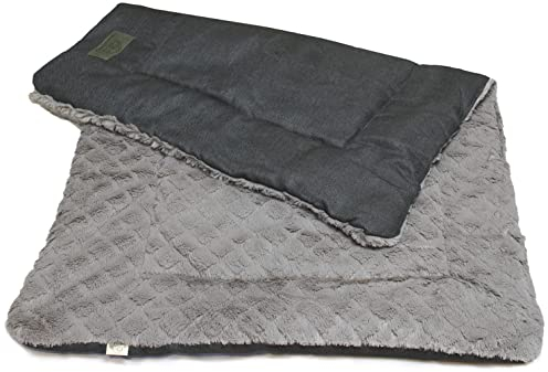 KaraLuna Hundematte 105 x 70 cm für daheim & unterwegs I Waschbar I 3 Größen erhältlich I Hundedecke Hundekissen gepolsterte Hundedecke flauschig (Braun)