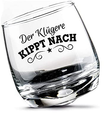 2er-Set maritimes Wackelglas in Geschenkbox – Der Klügere KIPPT NACH | Whiskeyglas, Schwenkglas, Rumglas, ca. 200 ml – Party Sturmglas für den gemütlich Abend – Spülmaschinenfest – Seaside No.64