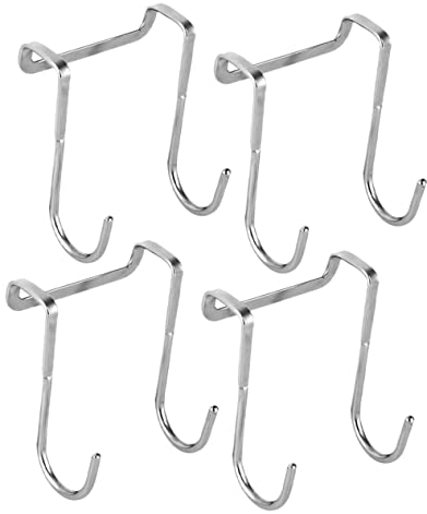 DOITOOL 4stücke Aufbewahrungshaken Tür-hängehaken Für Bad Oder Küche Aufhängehaken Organizer Aus Edelstahl Stark Belastbar Hängendes Design Einfache Installation Platzsparend Hintertürhake