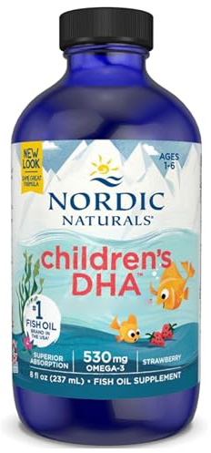 Nordic Naturals Omega 3 Children's DHA, 530 mg Omega-3-Fischöl für Kinder, mit EPA und DHA, 237 ml, laborgeprüft, vegetarisch, sojafrei, glutenfrei