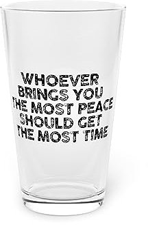 Bicchiere da pinta con scritta in inglese Who bring you peace should get most women men motivational mom fathers Supportive Wife Statement Pinta, 473,6 g e 453,6 g