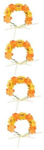 Beavorty 4stücke Blumenkranz Haarband Für Mädchen Verstellbarer Bohemian Haarschmuck Mit Bunten Kunstblumen Für Hochzeiten Partys Und Fotografie Accessoire Für Besondere Anlässe