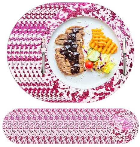 Set di 100 tovagliette usa e getta, 33 cm, in rete metallica, rotonde, in rete pressata, tovagliette, tovagliette usa e getta, per matrimoni, feste di compleanno, tavolo da pranzo