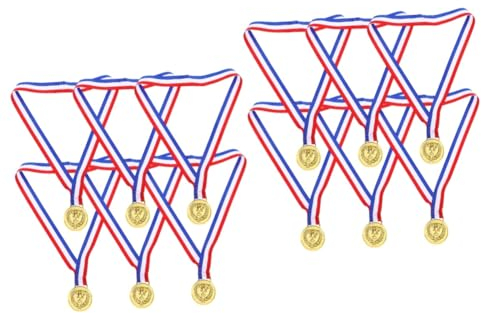 TOYANDONA 12stücke Runde Medaillen Für Mädchen Auszeichnungsspielmedaille Für Wettbewerbe Geburtstagsfeiern Sportveranstaltungen Glänzende Goldmedaille Mit Gravur Und Glatten Kanten