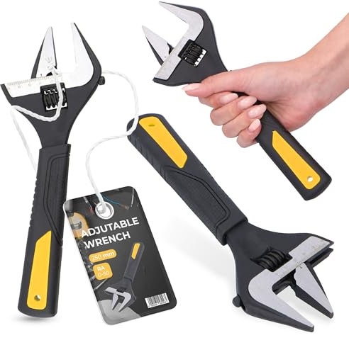 Instalguru Rollgabelschlüssel Maulschlüssel Backenverstellbereich 0-50 mm Engländer Franzose Schlüssel 250 mm Schraubenschlüssel Verstellbar Rohrzange Einmaulschlüssel