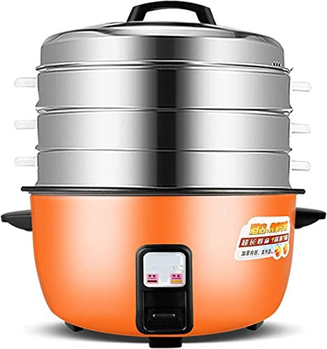 Olla arrocera eléctrica para el hogar, Olla arrocera con 3 vaporeras, Olla arrocera Antiadherente Gran Capacidad, Comercial, Antigua, para hoteles, restaurantes, cantinas y escuelas