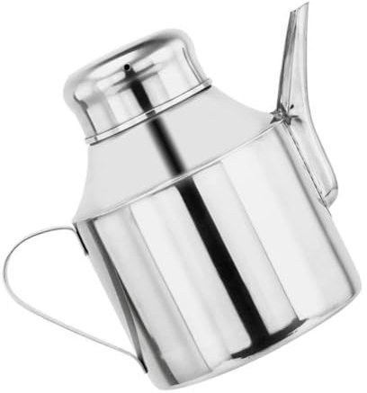 Alipis Pot De Sauce Récipients Pour Liquides Flacon Doseur De Vinaigre Marmite à Huile Bouteille De Burette D'huile Distributeur D'huile D'olive Bouteille De Sauce Huilier Métal Silver