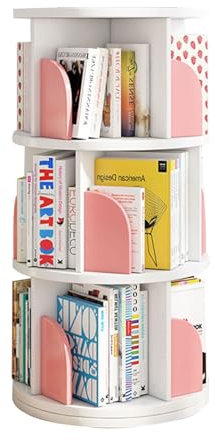 Drehbares Kinderregal mit drehbarem Bücherregal für kleine Räume, Schlafzimmer, Wohnzimmer, 2/3 Etagen, CD-Aufbewahrungsregal, ideal für Kindergarten, Bibliothek, Farbe, 13 Etagen, 40 x 40 x 98 cm