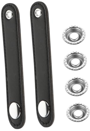VINTORKY Akkordeon Balgenschnallen Praktisches Instrumentenzubehör aus Pu Leder 2 Stück Schwarze Ersatzriemen Sicherer Sitz Schnelle Anbringung für Akkordeonbalg Unten