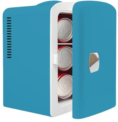 iTOMA Mini Frigo 4 Litri, 6 Lattine - Portatile Refrigeratore Personale per Cura & Bellezza, Mini Frigo Compatto per Ufficio, Camera da Letto, Dormitorio