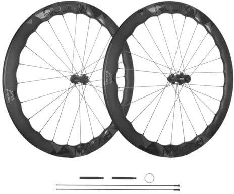QAZXDRFG 700C/622 mm ultraleichter Carbon-Rennrad-Radsatz, Tubeless-Ready-Radsatz, 5045 mm Wave-Felge, Center-Lock-Scheibenbremsen, Steckachsen-Keramiklager, 36T-Ratsche, HG/XDR(HG)