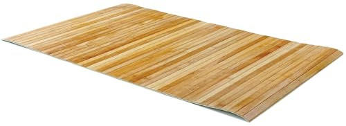 Comart - Küchenteppich aus Bambus – 50 x 110 cm – rutschfeste Unterseite – waschbar – behandelter Naturbambus – Spritzwassergeschützt – Mehrzweck-Läufer – Matter Holzeffekt – bunter Bambus – Natur
