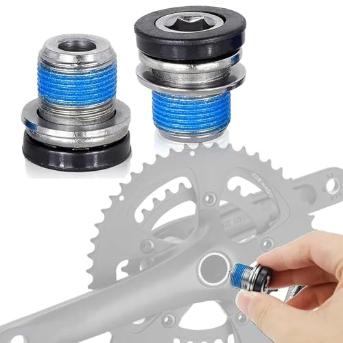 2 Stück Fahrrad Kurbelarmschraube, M15 Kurbelschrauben für E-Bike Bosch, Stück Fahrrad Kurbelarmschrauben mit Dichtungsring, Tretlager Schrauben mit Schraubensicherung, Kurbelschraube Fahrrad 15 mm