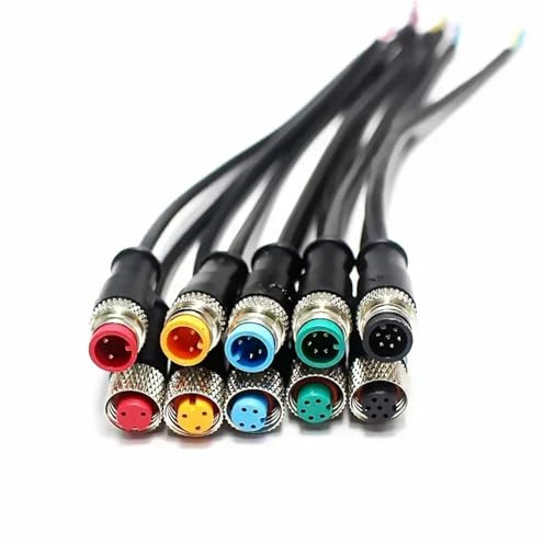 5/20 piezas M9 2 3 4 5 6 Pin bicicleta eléctrica junta a tope impermeable conector macho hembra cableado Scooter Cable de freno 20CM(Male Female,20 PCS_4P)