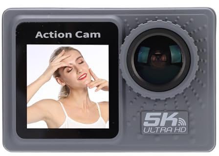 Asixxsix Action camera WiFi 5K 30 FPS 24 MP, fotocamera subacquea antiurto e impermeabile, fotocamera sportiva per moto con grandangolo 170°, per sci e ciclismo