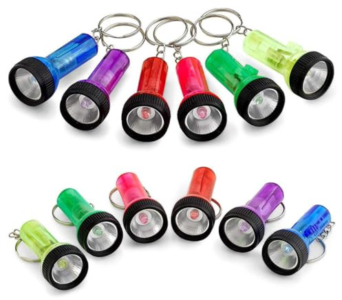SOPOTUTU 24 Stück Teiliges Mini LED Taschenlampe Schlüsselanhänger Batteriebetrieben Robustes Metall und Kunststoff Gemischt Kompakt und Tragbar für Camping Outdoor Notfälle Geeignet für