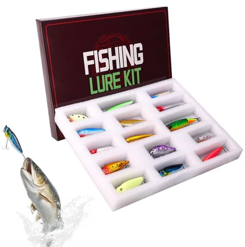 Fiskedrag kit | 15 stycken reflekterande fiskar, köttätande fiskekit | till födelsedagspresenter flod sjö jigging trolling kasta sötvatten och saltvatten
