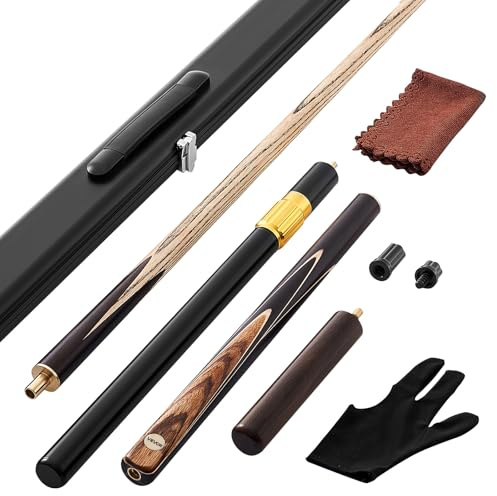 VEVOR Snookerqueue biljardkö (1 447,8 mm/540 g) med förlängningsstång, läderspets och aluminiumväska och handduk, biljardkäpp lämplig för professionella biljardbord, bar, hem, kontor