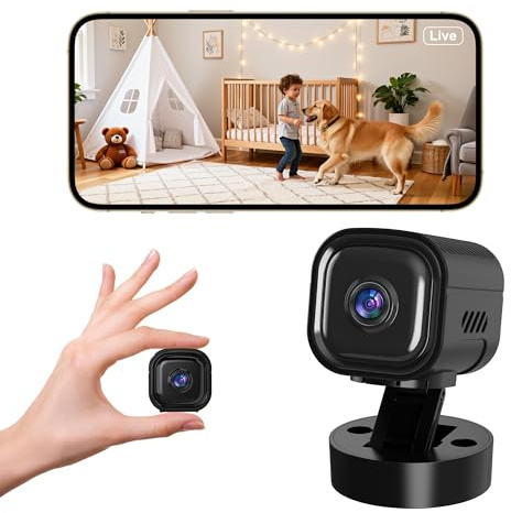 JZDCB Mini Kamera Überwachungskamera Innenkamera mit Sicherheitskamera | 2K-Drahtlose Innenkamera 2.4 GHz WLAN Überwachungskamera Cloud & SD Speicher/Echtzeit-Video Kamera für Zuhause Haustier Baby