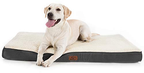 BEDSURE orthopädisches Hundebett kleine Hunde - 76x51x7.6cm Hundekissen flauschig Hundematte waschbar Hundematratze in grau für kleine Hunde