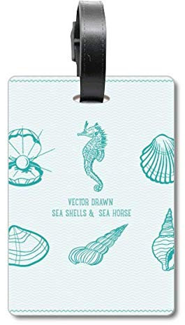 Blaue Hippocampus Bootsfahrer-Tasche, Reiseanhänger, Erkennungsmarke