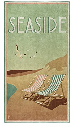 Seahorse, Strandtuch, Schwarzpool, Handtuch groß, Strandlaken, Badetuch, Baumwolle, Grün