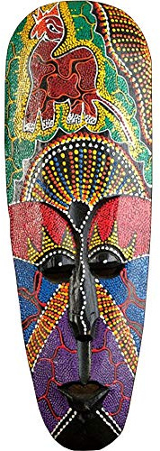 African Mask Aboriginal Style Hand Painted Wooden Mask Wall Hanging Decor African Decor - Hand Chiseled Wood African Style Wall Decor Masks