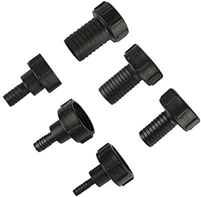 Garten-Klempnerschlauch-Adapter 1/2 3/4 1 1,25 1,5 2 Rohranschluss IBC Tankadapter S60 Grobgewinde Tap Ersatzverbinder Tankabdeckung 5pcs (Color : Black)