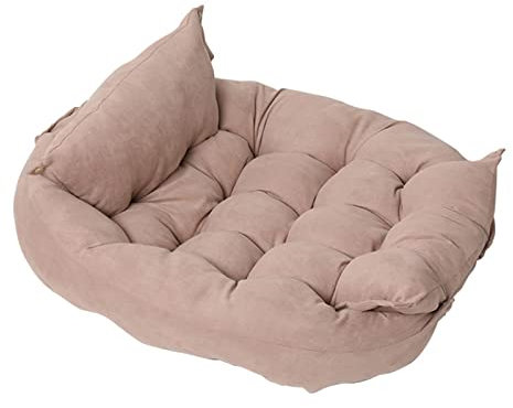 Haustierbett, Großer Hund Hundebett Winter Warm Faltbare Verformung Hundesofa Waschbar Luxus Orthopädisch Hundekorb Vier Jahreszeiten,Rosa,M 78x62CM