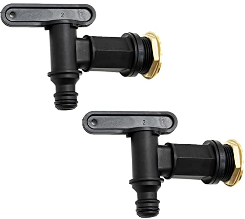 SZXMDKH 2PCS Water Butt Tap Hosepipe Rain Barrel/ ¾ BSP Thread Replacement Tap Plastic Snap-Fit Connector Beer Home Brew