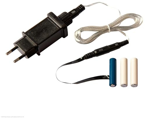 Hellum Batterie Adapter 3X AAA, Ersatz für 3X AAA Batterien 1,8m transparentes Kabel,4,5V Netzteil Adapter Dummy, für Deko batteriebetrieb 150841