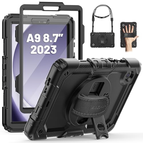 SEYMAC Hülle für Samsung Galaxy Tab A9 8,7 Zoll 2023, Schwarz