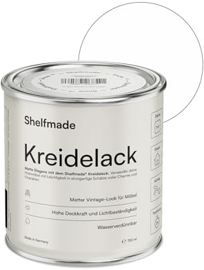 shelfmade Kreidefarbe weiß - Reinweiß - Holzfarbe DIY - Holz - Farbe für Möbel - Möbel matter Look - Holzlack matt