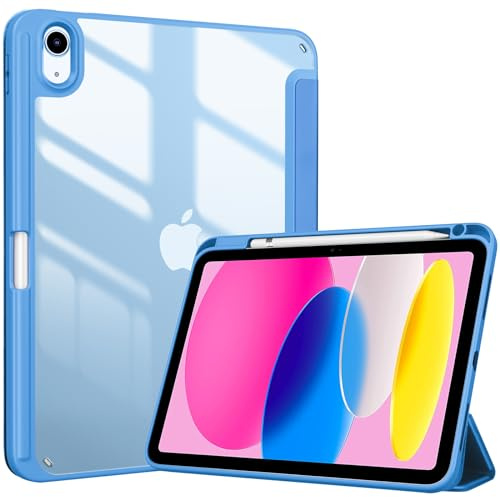 ProCase Hülle für iPad (A16) 11 Generation 2025 / iPad 10 Generation 10,9 2022 Schutzhülle mit Stifthalter Stoßfeste Smart Case Cover Auto Schlafen/Wachen -Blau