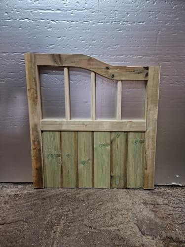 Wooden Garden Gate Snaw Neck Pedestrian Gate Wooden Pressure Treated 4ft 120cm,(120cm High x 90cm Wide x 5cm Deep)