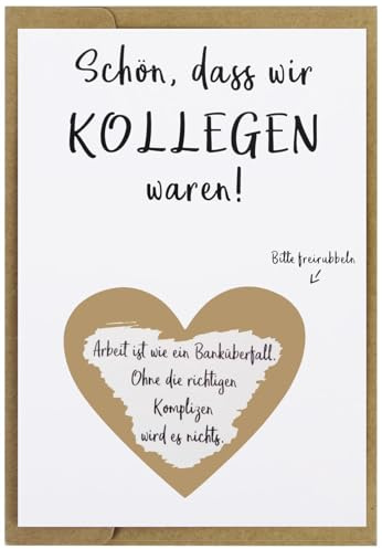 CL&MH Postkarte Rubbelkarte | Karte Geburtstag | Rubbelkarte | Gute Kollegen | Abschied Chafing Karte | Karte Abschied | Karte Abschied Kollegin | Abschied Arbeit Karte