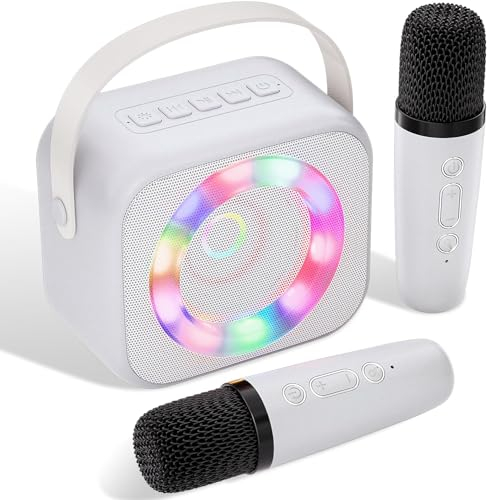 Macchina per karaoke, impianto karaoke con 2 microfoni per bambini e adulti, giocattolo per karaoke, regalo per ragazze e ragazzi, casa e feste