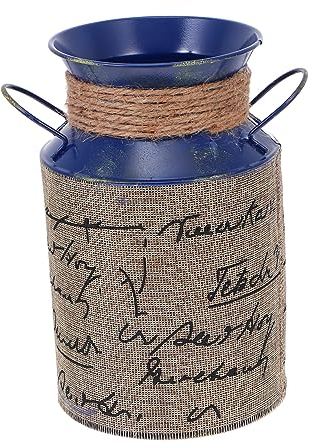 Gogogmee Iron Bucket Room Decor French Flower Bucket Retro Style Large Linen Cover
