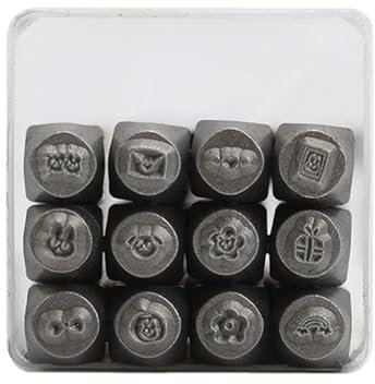 Lot de 12 burins en métal pour bijoux - Outil de poinçonnage en métal - Outil de sculpture pour bricolage et sculpture