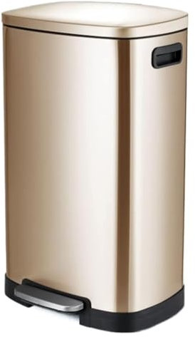 OWOHYG Poubelle de Salle de Bain en Acier Inoxydable 50 L pour Bureau, Maison, Cuisine, extérieur, intérieur, Type Pied, Poubelle triable, Corbeille à déchets de Salle de Bain(One Color-Gold)