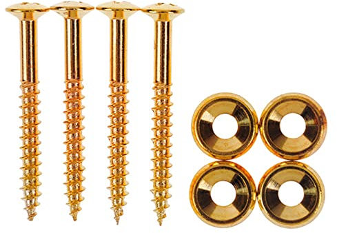 ERYUE Schrauben 4 PCS Gitarrenhalsgelenk Buchsen Set Gitarrenhals Befestigungsschrauben Bass Ferrules Buchsen mit Muttern