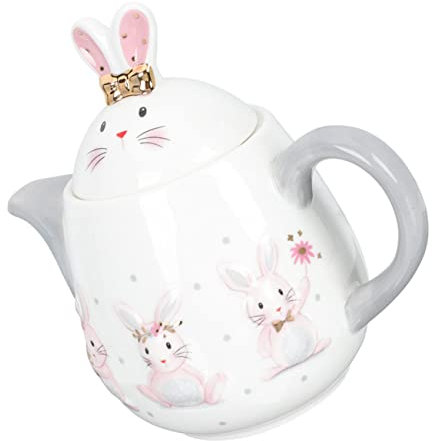 PRETYZOOM Chinese Teapot Easter Bunny Ceramic Pitcher Teapots Infuser Loose Leaf Tea Pot Bunny Decor 1pc