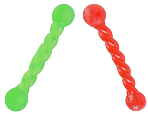 Mirrwin 2 Stück Hundespielzeug für Zähne Kleine, Hundespielzeug Wurfstick aus Gummi Gummispirale Kauknochen Robustes Kauspielzeug für Hunde Interaktiv für Kleine, Mittelgroße Hunde, 18cm