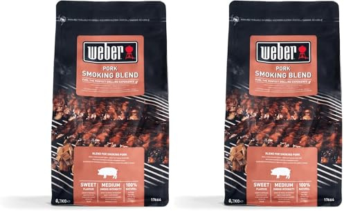 Weber Räucherchips (700g Packung) - für Schweinefleisch, Räucherchips-Mischung aus Laub- und Obstbäumen, EU-Produkt, nachhaltig gewonnen, FSC zertifiziertes Holz (FSC Mix) (17664) (Packung mit 2)
