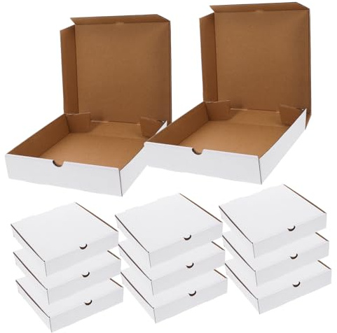 Alipis 30stücke Weiße Papp-pizzakartons Kraftvolle Fettresistente Wiederverwendbare Wellpappe Food Storage Boxes Stabile Aufbewahrungsboxen Takeaway Ofen Geeignet Für Pizza Kuchen Kekse