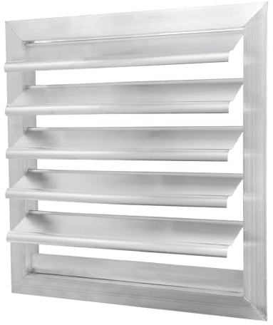PATIKIL 12x12 Inch Aluminum Vent Cover, Louver Shutter Exhaust Fan Louvered Vent Automatic Gravity Square Grill Self-Closing Vent Cover for Greenhouse Industrial Exhaust HVAC System